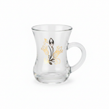 Crystal Floral Glass Tea Mug – 120ml