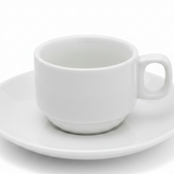 Porceletta White Ceramic Cup & Saucer Set — 80ml