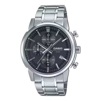 Casio Enticer Men's MTP-E510D-1A1VDF Chronograph Analog Black Dial Watch