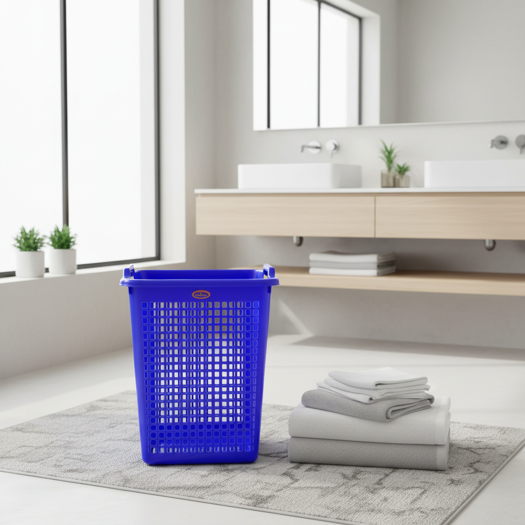 Exclusive Square Plastic Dustbin — 30 × 25 cm - Blue / Red / Green