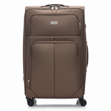 Sonada Brown Polyester Trolley Bag – | 8 Spinner Wheels | Lightweight Travel Luggage | 32 Inch
