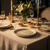 Slama Cream & Olive Gold Ceramic Plate - 26cm