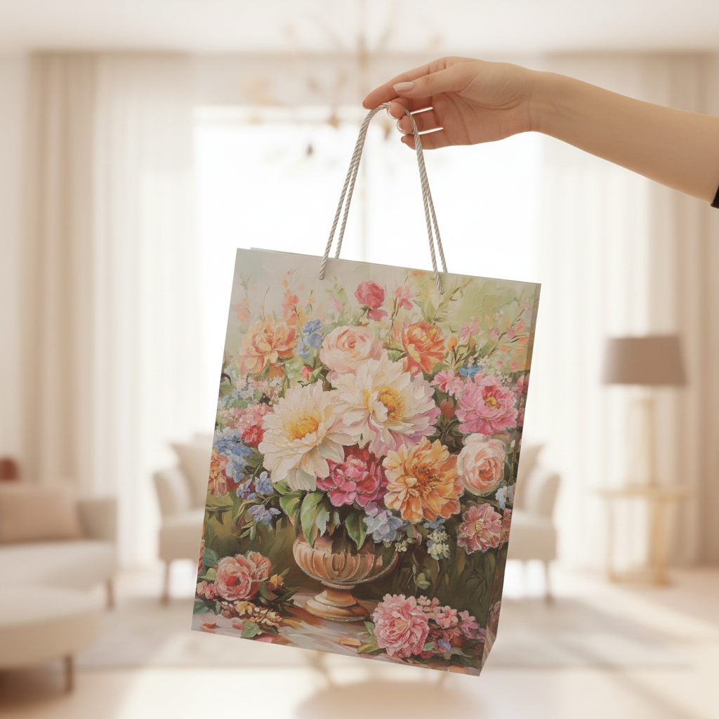 Floral Bouquet Paper Gift Bag - 40×30cm