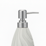 White & Grey Marble Swirl Ceramic & Plastic Liquid Soap Dispenser – 400ml