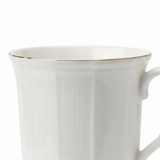 White Ceramic Mug with Gold Rim - 300ml