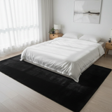 Black Elegant Luxury Fur Mat | Ultra-Soft Plush Area Rug for Living Room, Bedroom & Majlis | 180 × 250 cm | Premium Home Décor