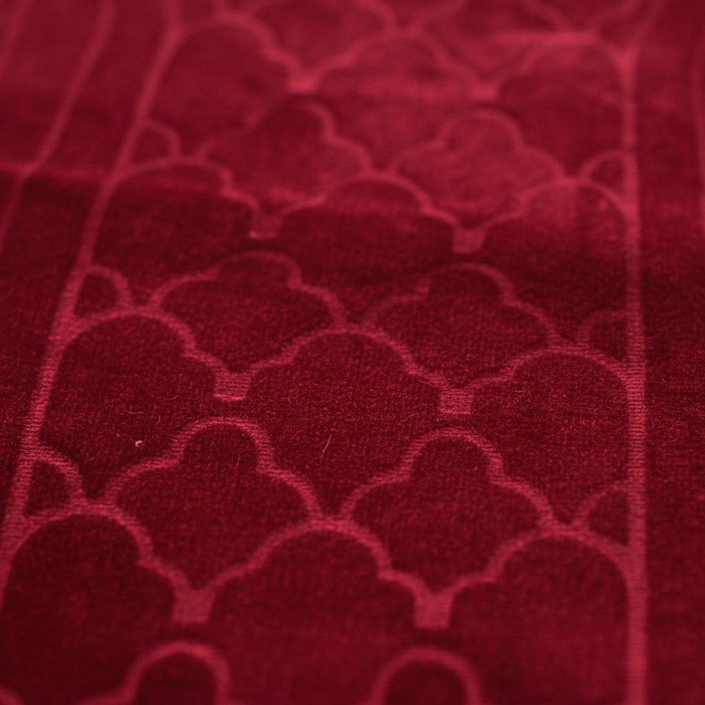 Red Velvet Prayer Mat – 65×35cm