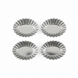 AFCO Mini Cake Mould Set – 4 Pcs – Stainless Steel – Oval Fluted Design