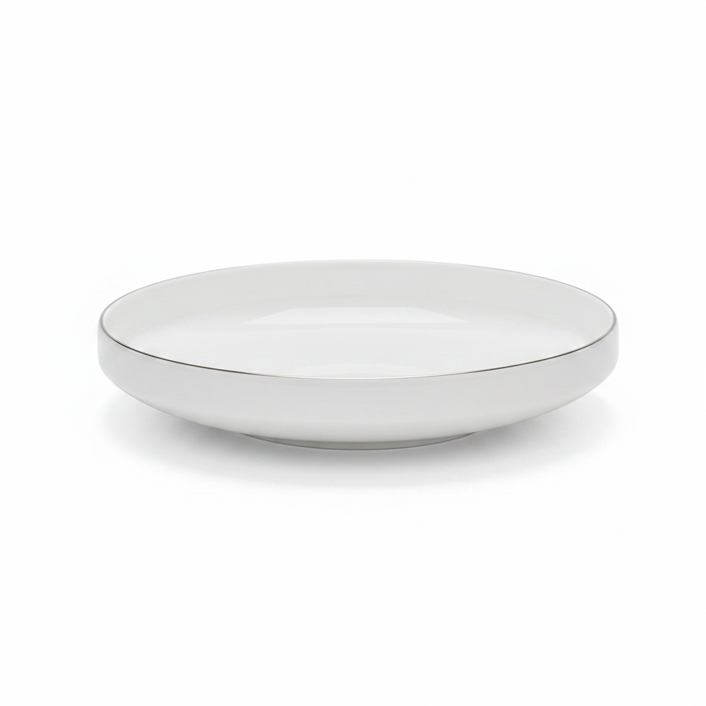 Decopor White Ceramic Soup Plate – 7.5 Inch