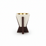 Cream & Brown Chalk Incense Burner - 9×6.5 cm