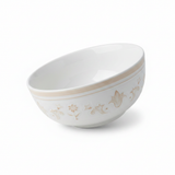 Luhpar White & Gold Embossed Floral Round Ceramic Bowl - 5.5 Inch