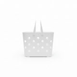 Polak Multipurpose Perforated Plastic Basket with Handle - 30×18 cm - Grey / White