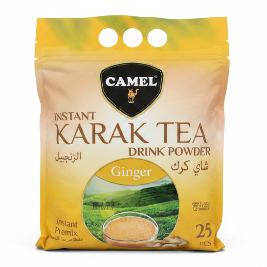 Camel Instant Karak Tea Drink Powder | 25 Sachet Premix | 500g | Cardamom / Original / Saffron / Ginger / Masala
