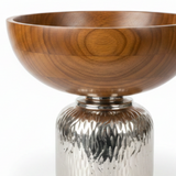 Metal Footed Wooden Bowl -30×30cm