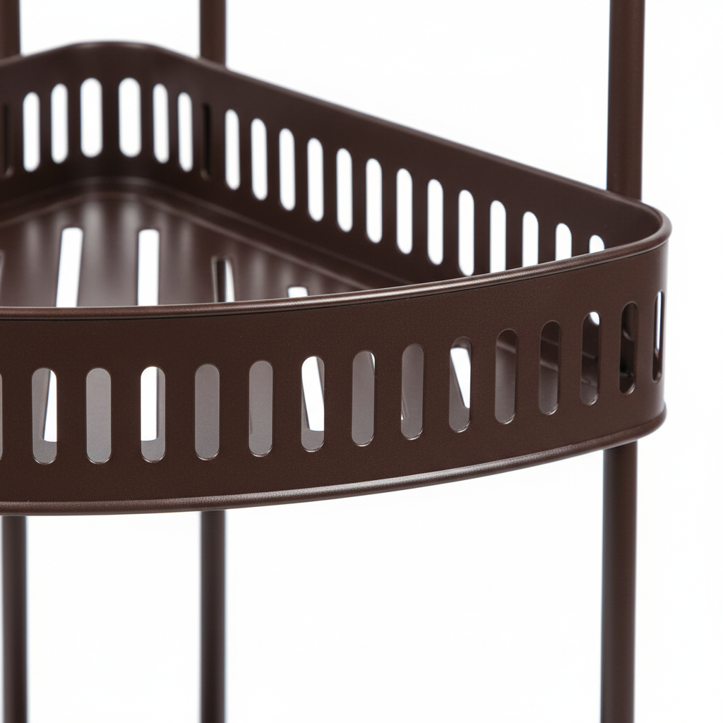 Dark Bronze Metal 3-Tier Corner Rack - 55×25×30cm