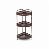 Dark Bronze Metal 3-Tier Corner Rack - 55×25×30cm