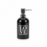 LOVE Ceramic & Plastic Liquid Soap Dispenser – 400m -Black / White