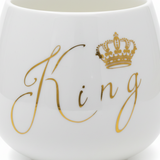 White & Gold King Crown Ceramic Mug - 300ml