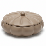 Hamid Ceramic Candy Box with Lid | Scalloped Petal Design | 10.25cm | Warm Brown