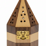 Wooden Pyramid Incense Burner Box - 15×9 cm