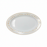 Luhpar Round White & Gold Ceramic Oval Serving Plate – 12 Inch