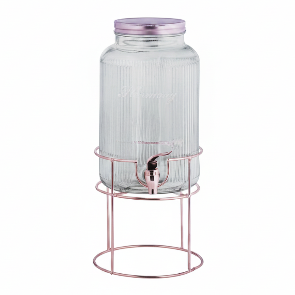Harmony 6L Glass Beverage Dispenser with Metal Stand