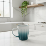 Kitchenmark Teal  Ombre Ribbed Ceramic Mug - 325ml