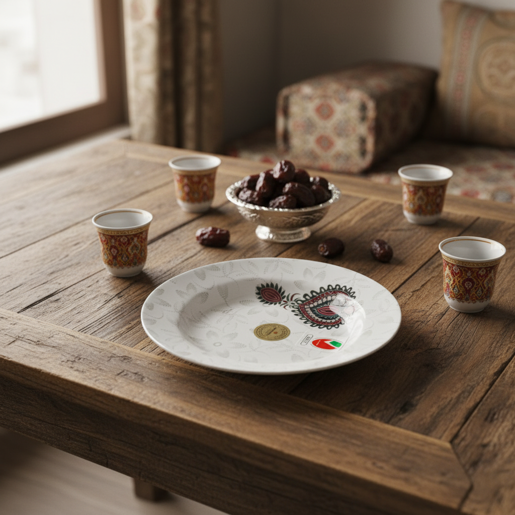 Dinewell White Melamine Side Plate 9 Inch | Elegant Floral Design