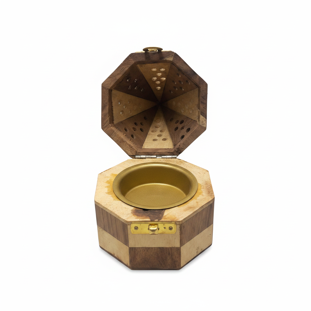 Wooden Pyramid Incense Burner Box - 15×9 cm