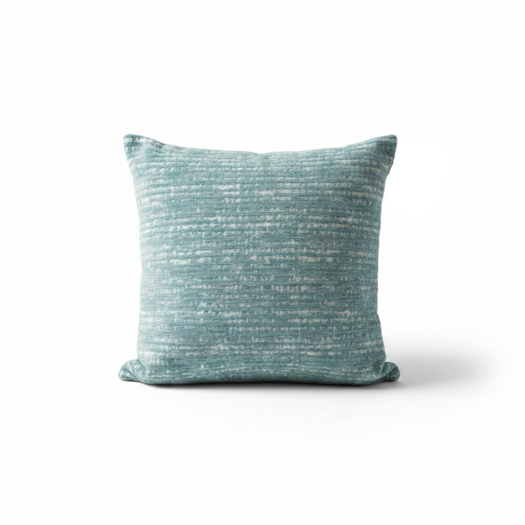 Evlen Soft Decorative Cushion - 40×40 cm - Sage Green / Light Blue / Black / Cream