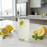 Hammered Glass Tumbler with Gold Rim | 350ml