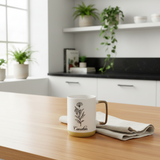White Carnation Botanical Ceramic Mug - 350ml