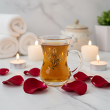 Crystal Floral Glass Tea Mug – 120ml