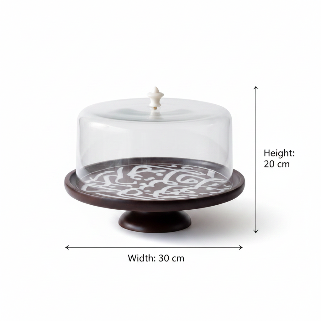 Otantik Sidrah - Cake Serving Set (9-Pc) - Walnut Gold 30*20cm