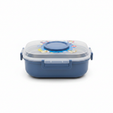 SBC Blue 2-Section Stainless Steel Kids Lunch Box with Spoon - 20×13 cm