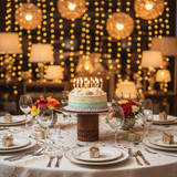 Luhpar Brown Wooden Footed Silver Stainless Steel Cake Stand - 30×17cm