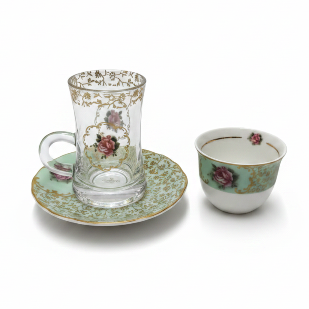 Mayflower 18Pcs Tea & Coffee Set – Green Rose
