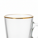 Glass Tea Mug With Gold Rim - 130ml
