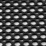 Black Anti-Slip Hollow Design Rubber Mat - 40×60 cm