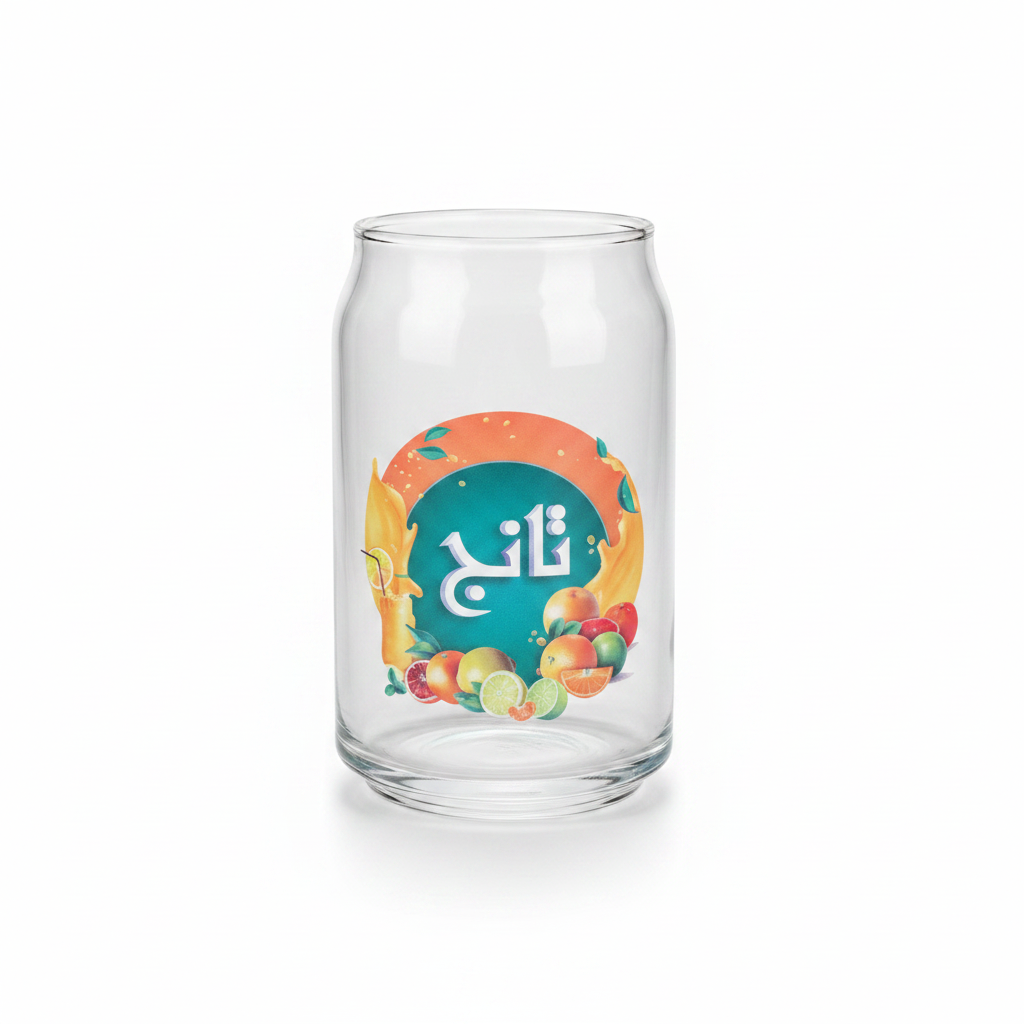 كوب زجاجي بغطاء 400 مل