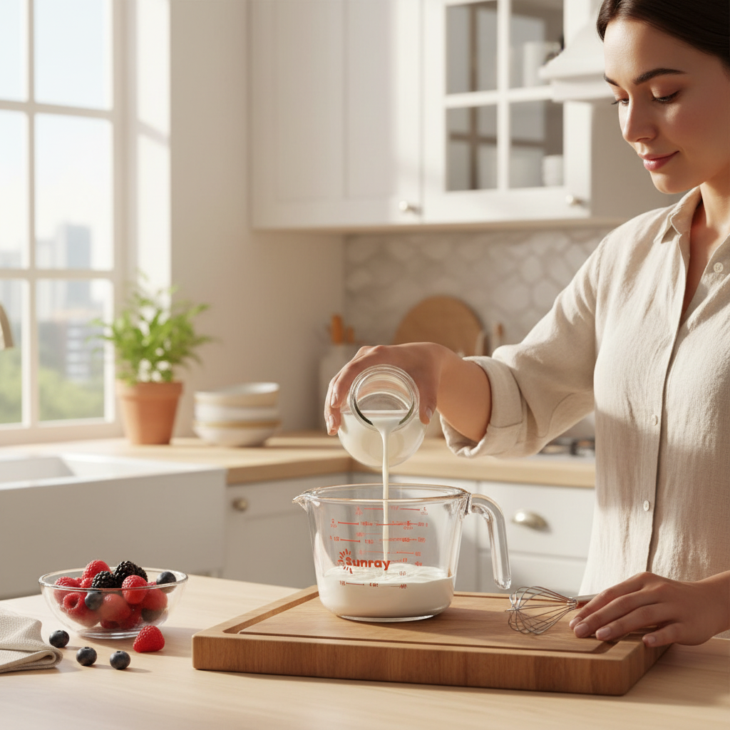 Sunray Glass Measuring Cup 500ml | Dual Scale Oz & Cups | Heat Resistant Borosilicate Glass