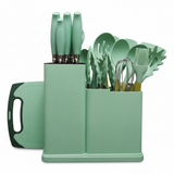 19-Piece Silicone Kitchenware Set – Knives, Utensils & Chopping Board (Assorted Colors)