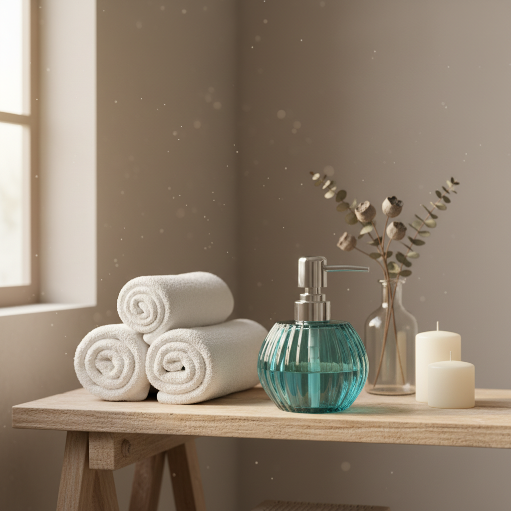 Shengya Teal Blue Acrylic Soap Dispenser - 200ml