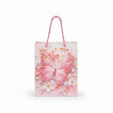Pink Butterfly Paper Gift Bag - 23×18 cm