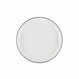 4Ever White Melamine Dessert Plate with Black Rim — 10.75 Inch