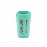 Travel Mug with Flip Lid — 400ml - Coral / Cream / Teal Green