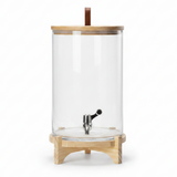Velvet Glass Beverage Dispenser with Wooden Stand – 9L