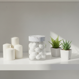 Glass Canister with Elegant Marble-Pattern Plastic Lid | 1 Litre Airtight Storage Jar for Kitchen, Pantry & Home Organisation