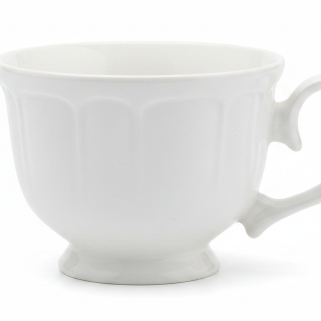 Classic White Ceramic Tea Cup - 180ml