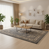 Silk Plaza Dark Grey Polyester Carpet Made in Turkey - 250×350 cm